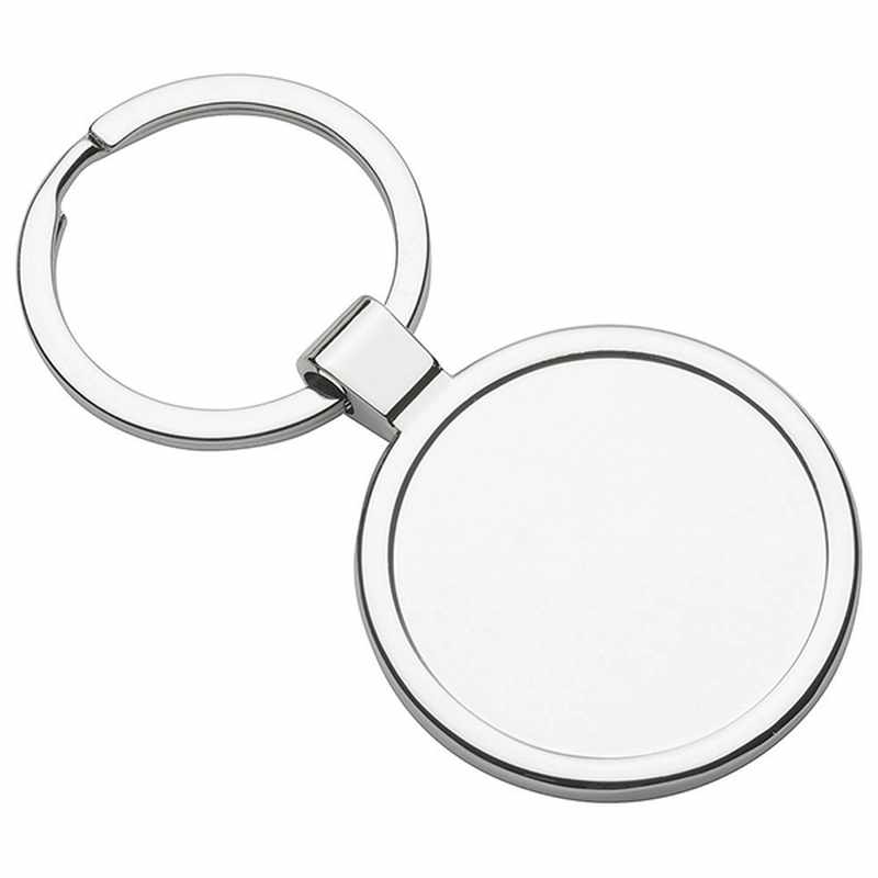 Shiny Metal Keychain with Split Ring. Presented in Black 2 Part Gift Box