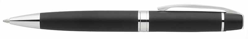 Casarotto Ballpoint Pen. Metal Pen in Matt Black Finish With Shiny Silver Accents.