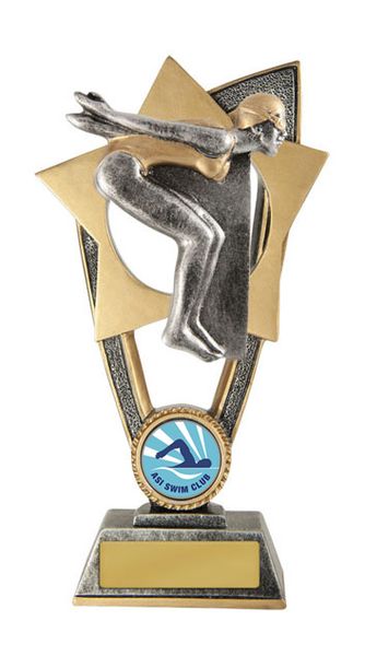 Female Swimming Trophy with 25mm Centre