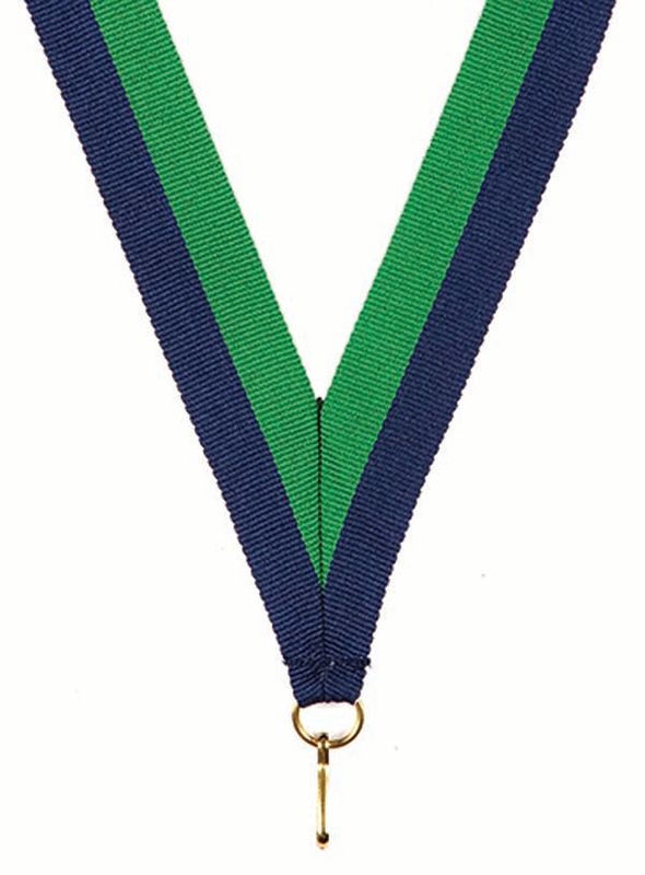 Navy Blue Green Ribbon