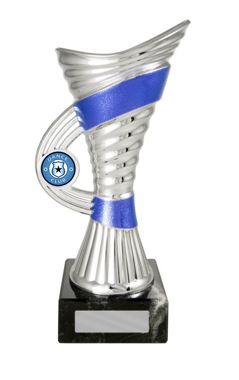 Silver/Blue Trophy with 25mm Centre