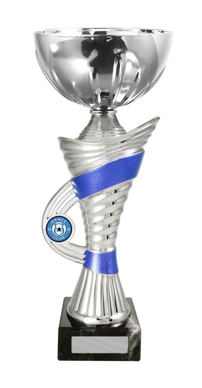 Silver/Blue Trophy Cup with 25mm Centre